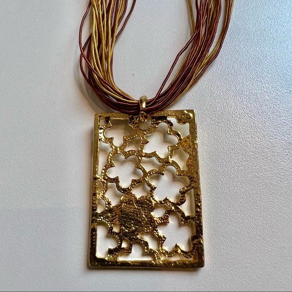 Floral Statement Necklace on Multi Cords - Picture 2 of 12